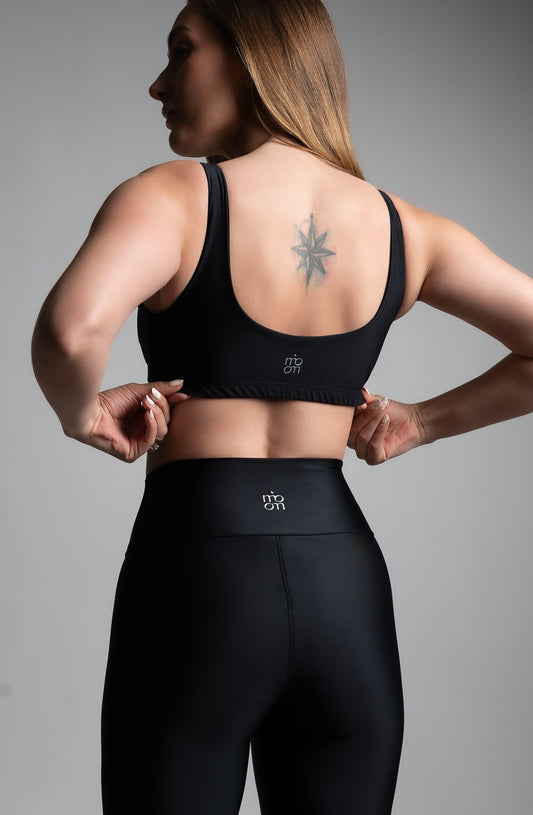 Top Corto Black Bloom