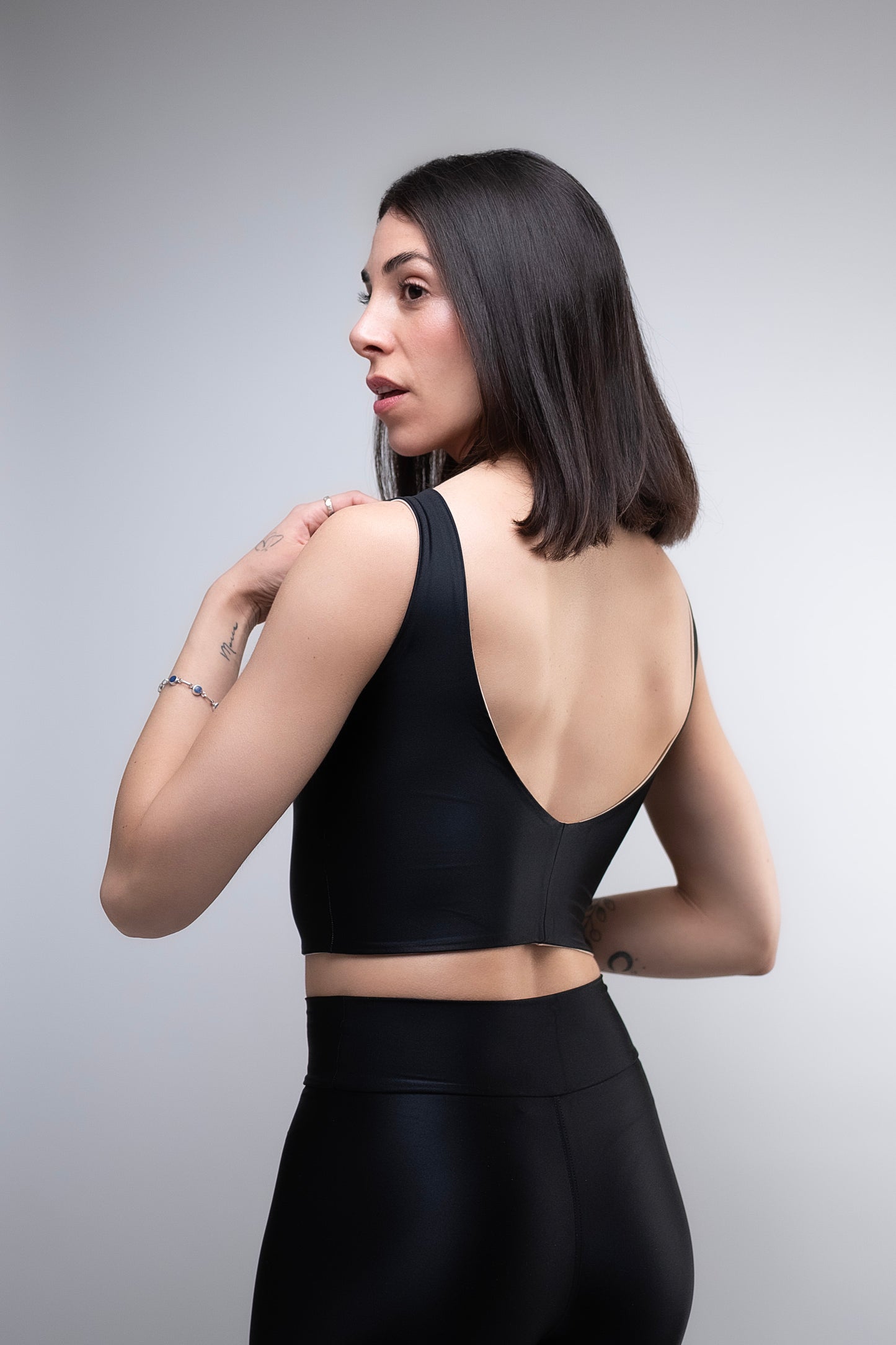 Top Jade Negro + Beige