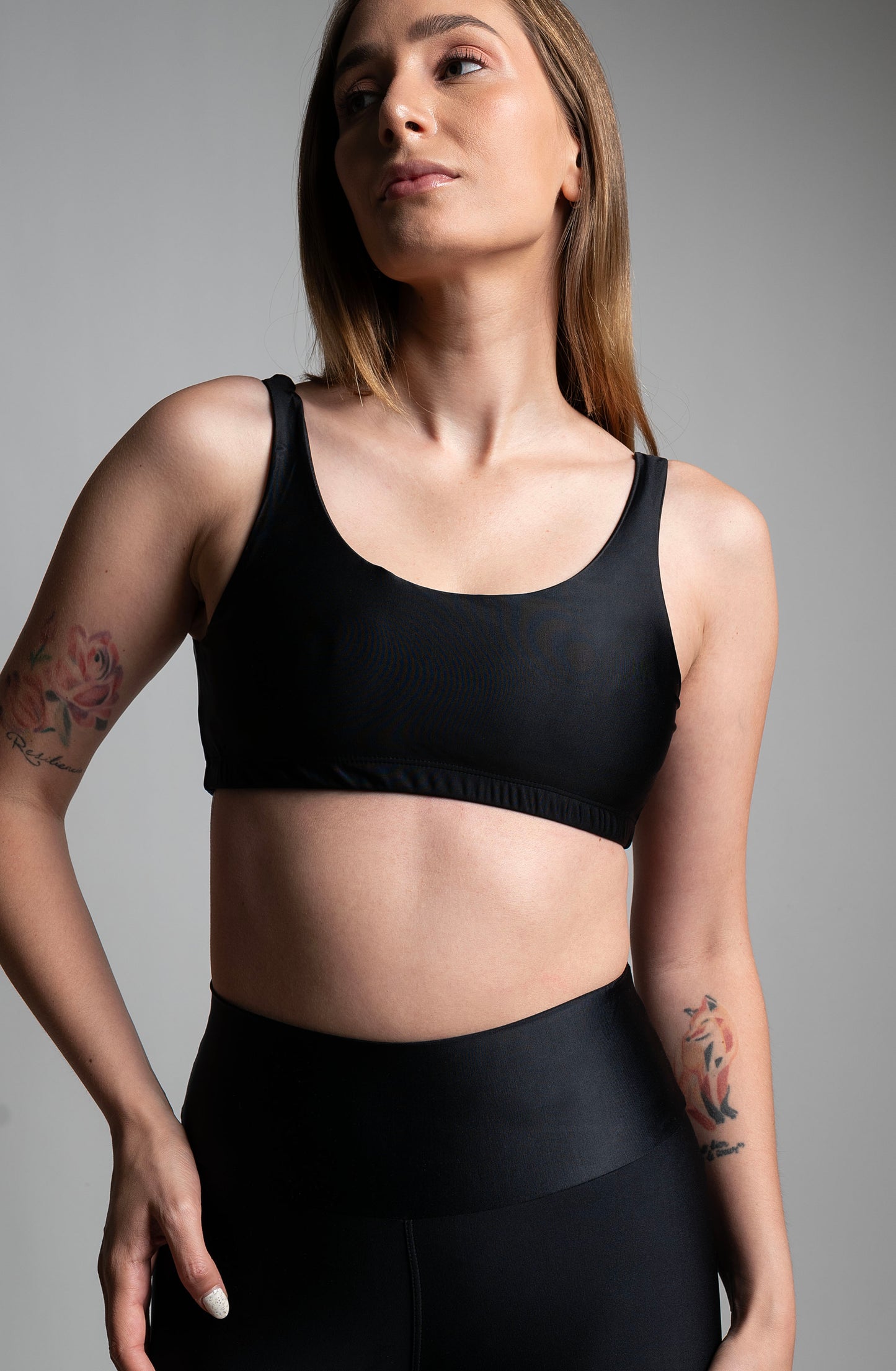 Top Corto Black Bloom